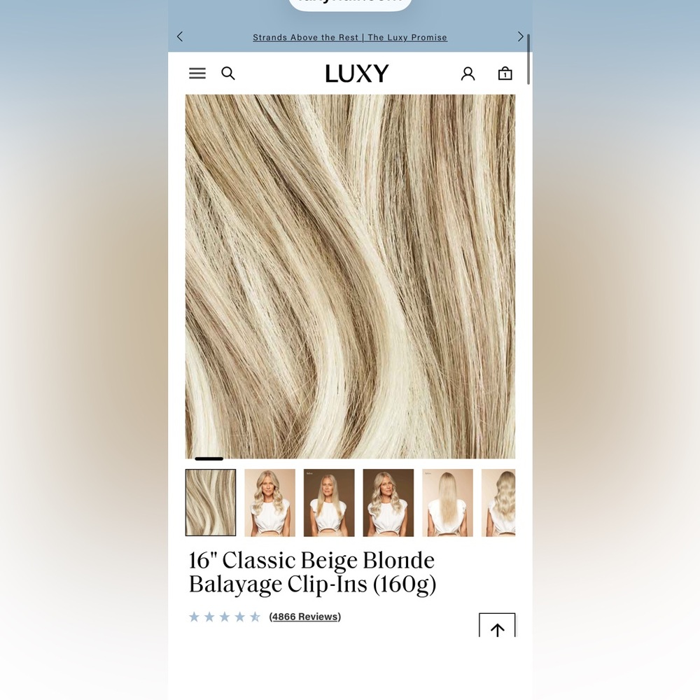 Lux 16" Classic Beige Blonde Balayage Clip-In Extensions